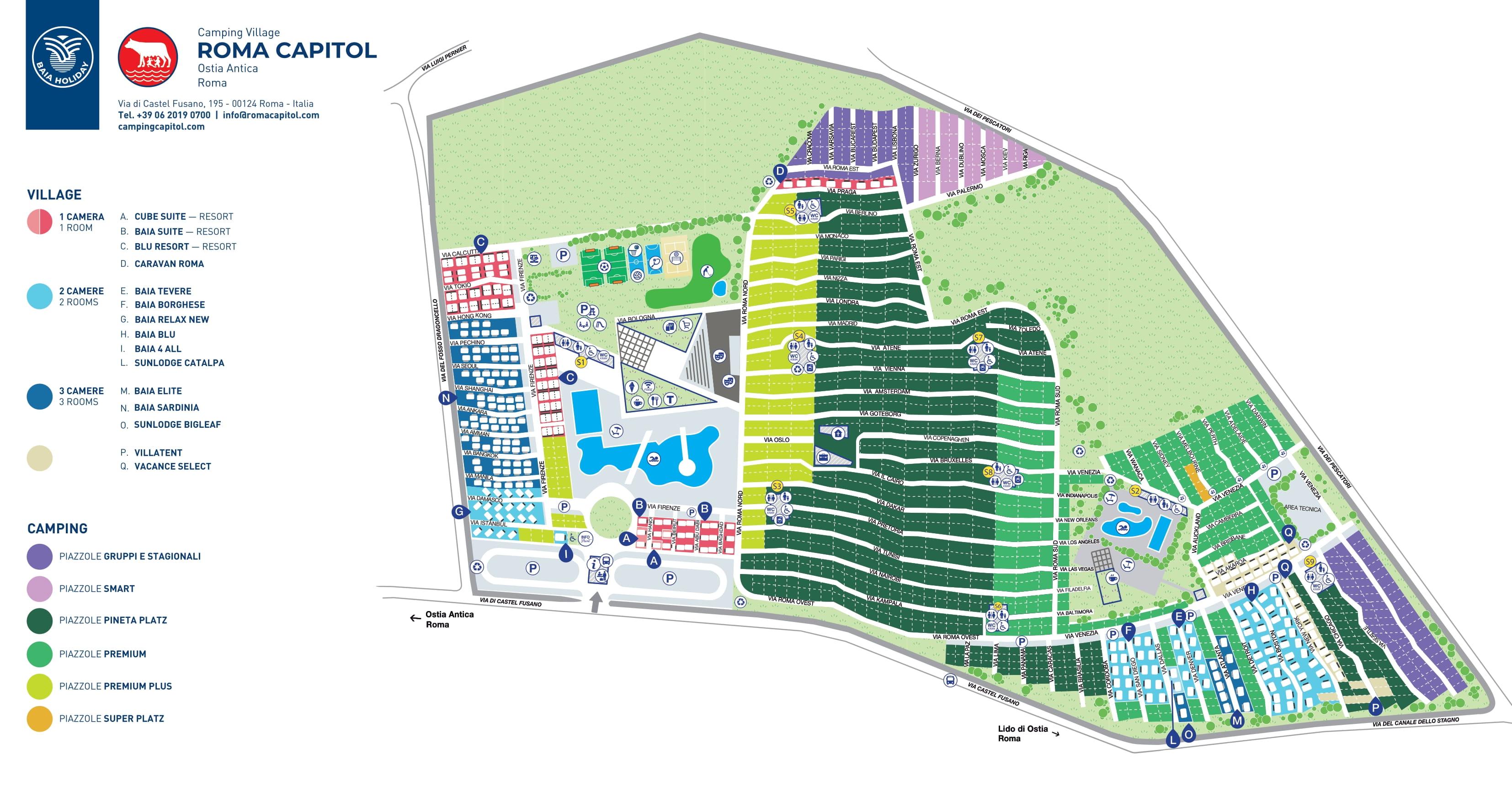 Camping Village Roma Capitol – mapa