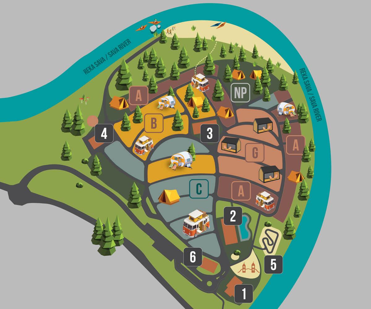 River Camping Bled – mapa