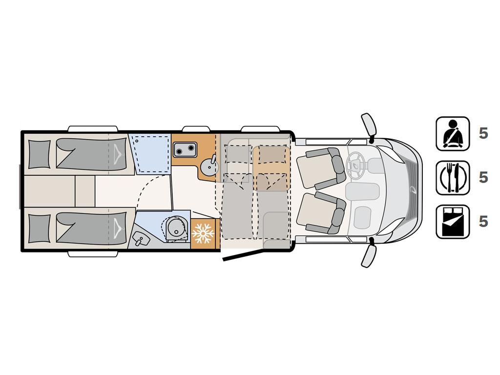 Dethleffs - Just 90 T7052 EB interior