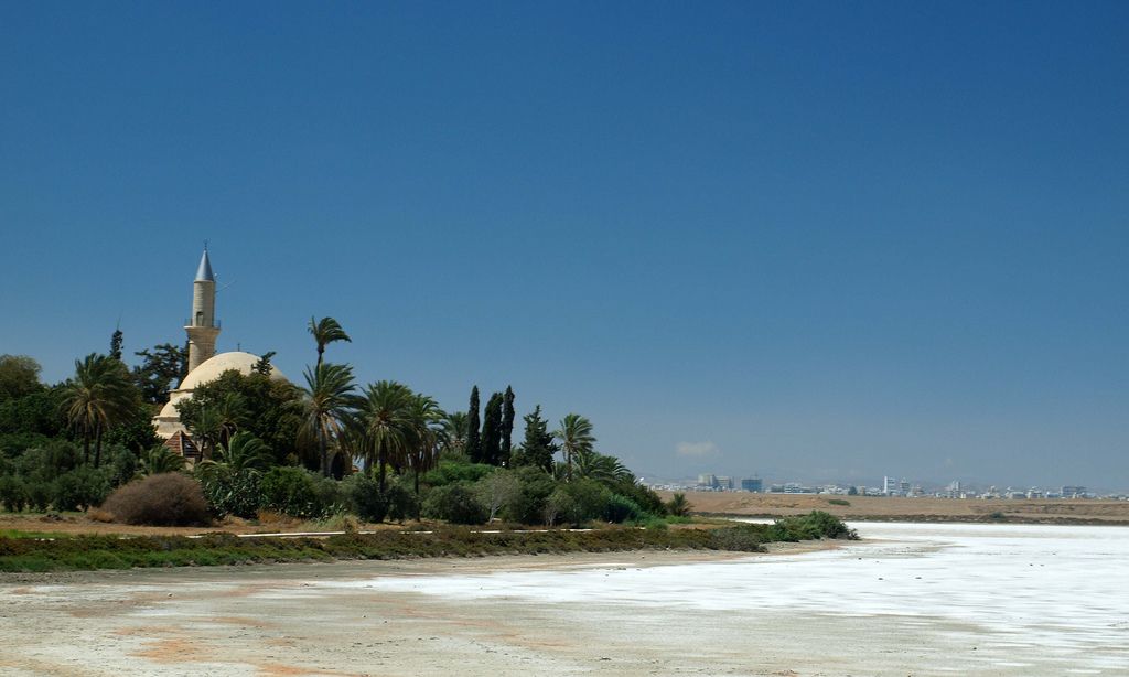 A mosque overlooking the flamingos – main image