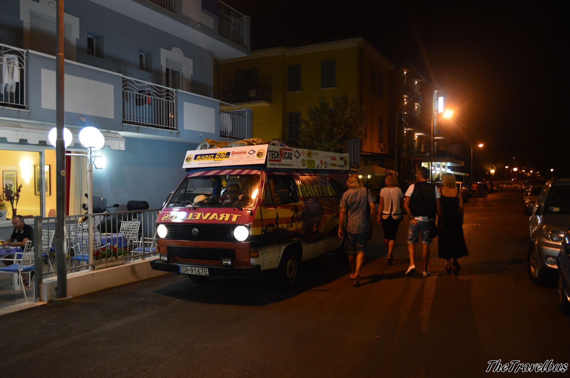 Tourists admiring our bus