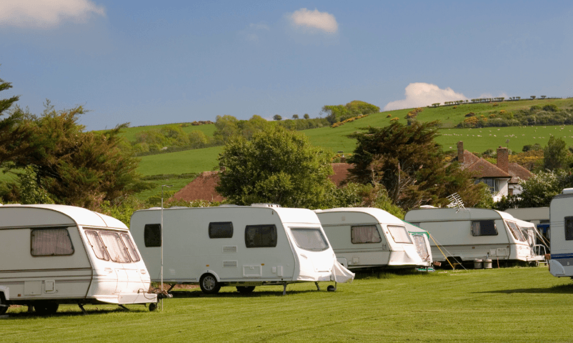 Trailers at the campsite