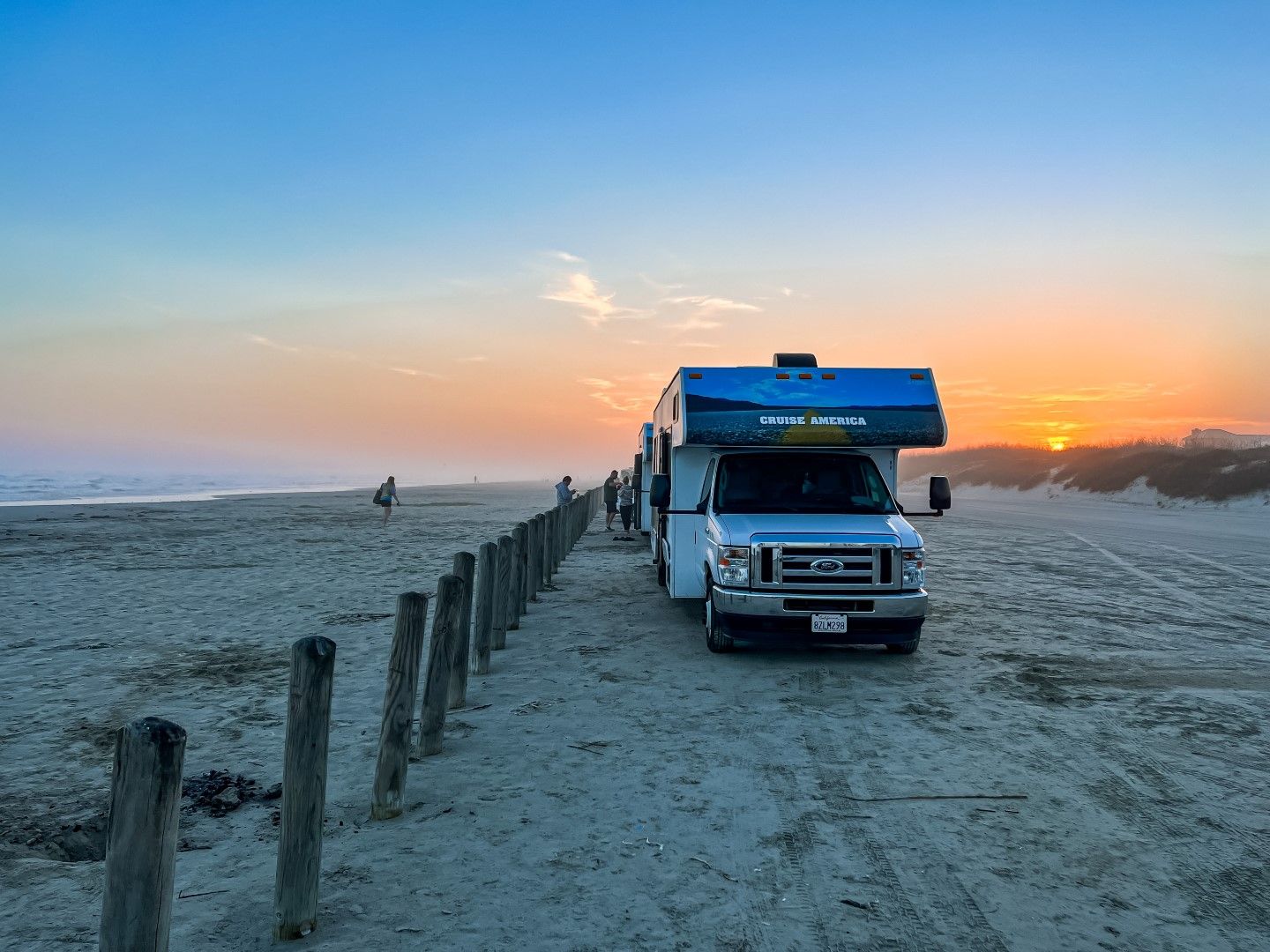 Plaża na Padre Island - kamper Cruise America