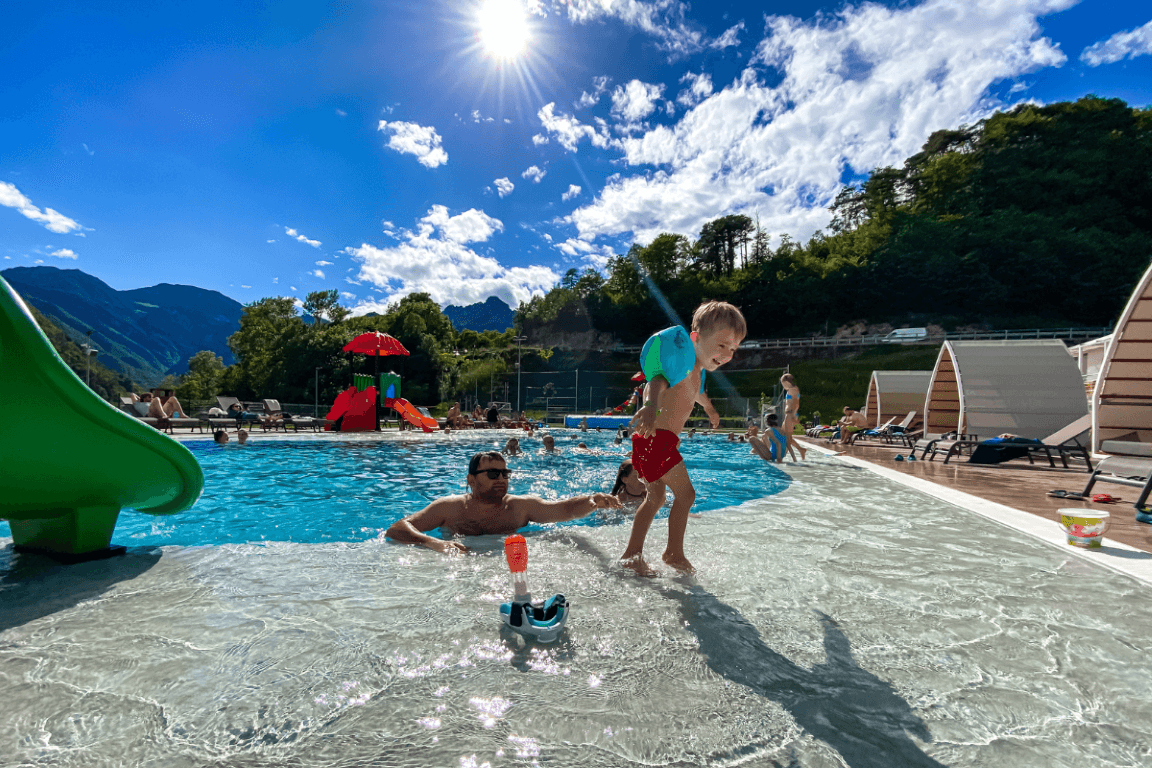 Swimming pool at the Al Sole campsite on Lago di Ledro