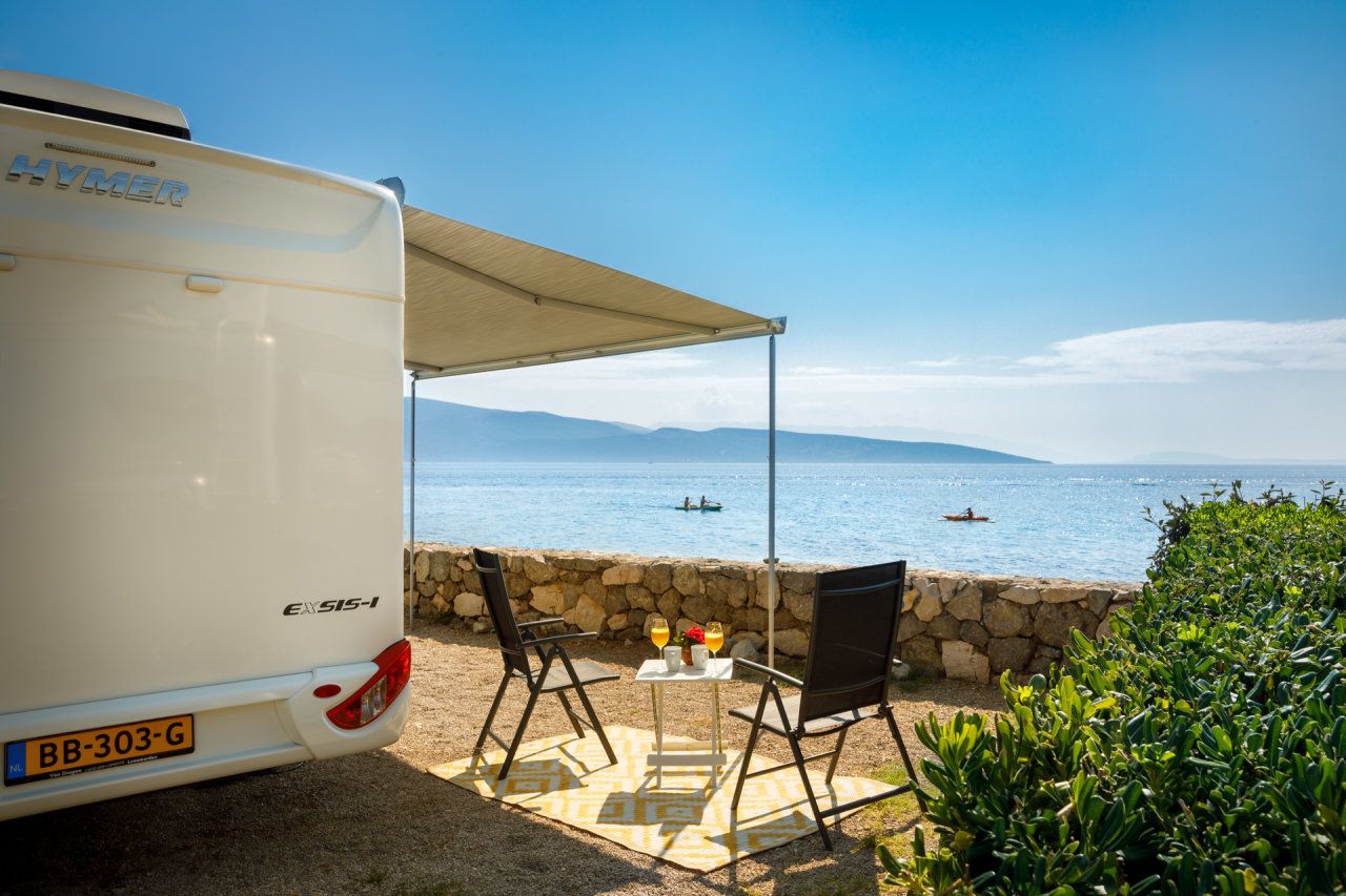 Motorhome above the Jezevac Premium Resort campsite