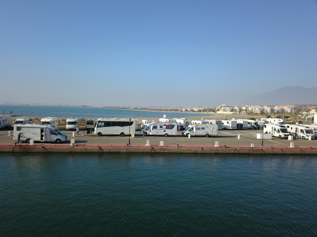 Camper park in the marina