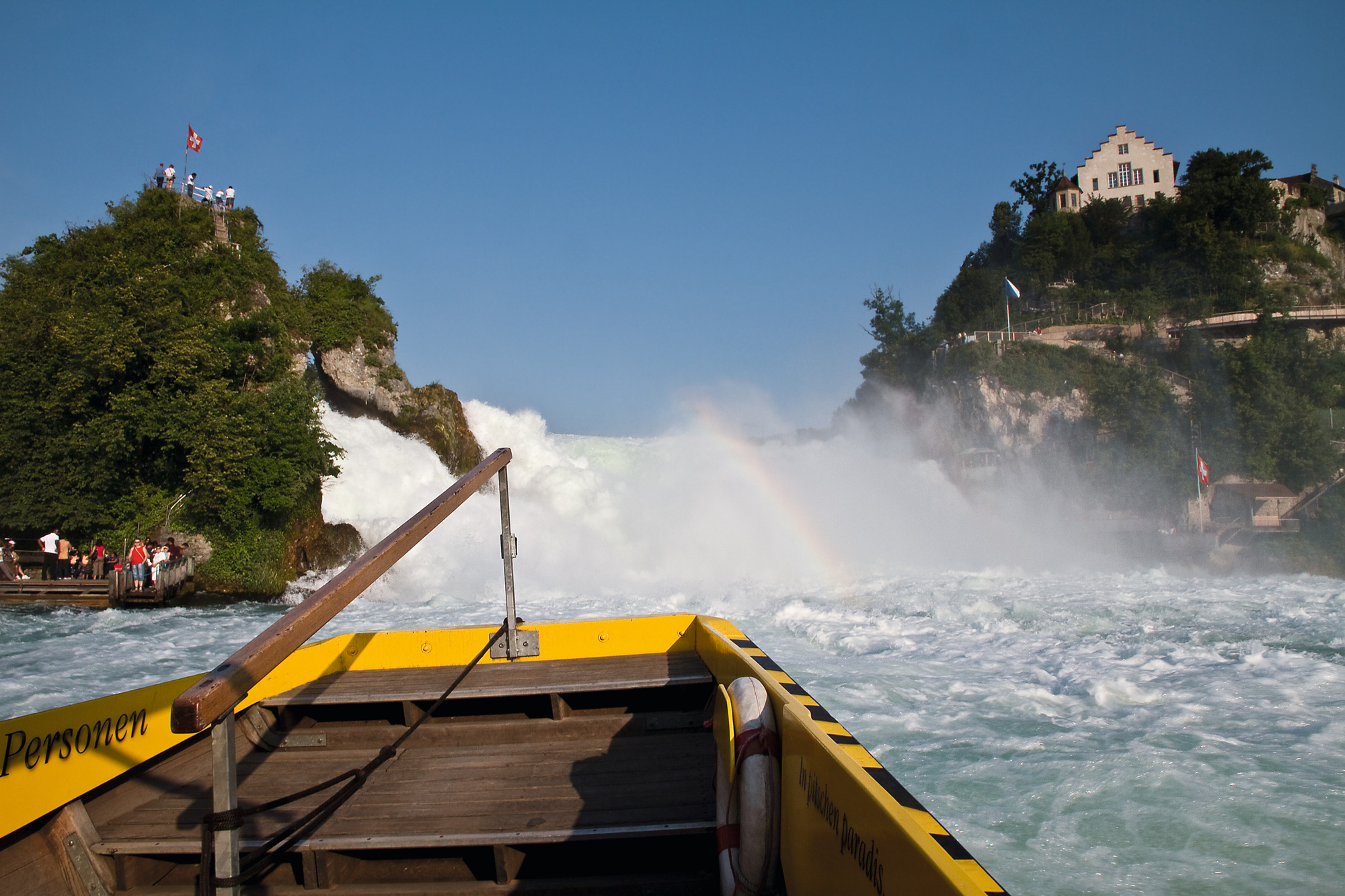 Boats at the Rhine waterfalls