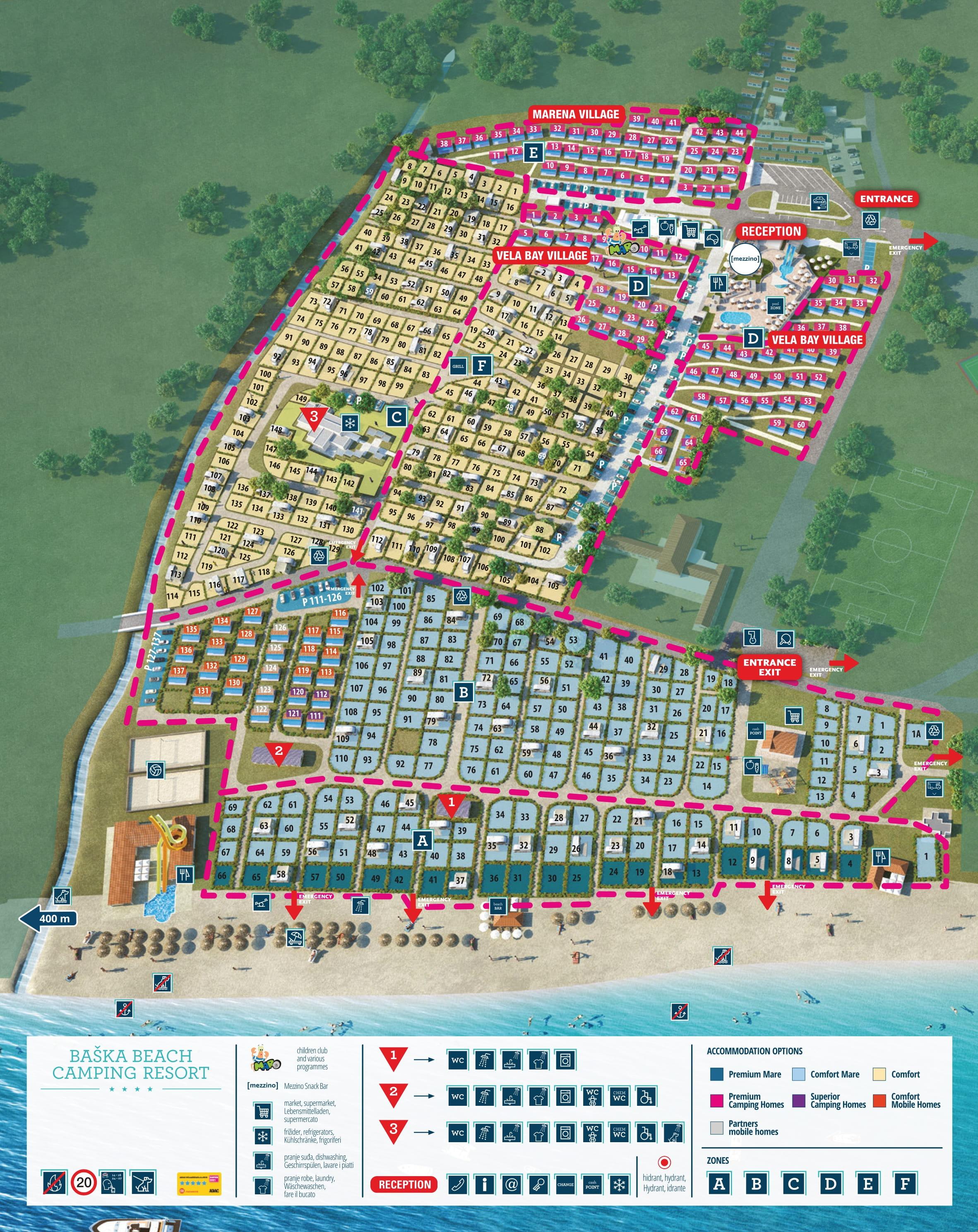 Baška Beach Camping Resort  – map