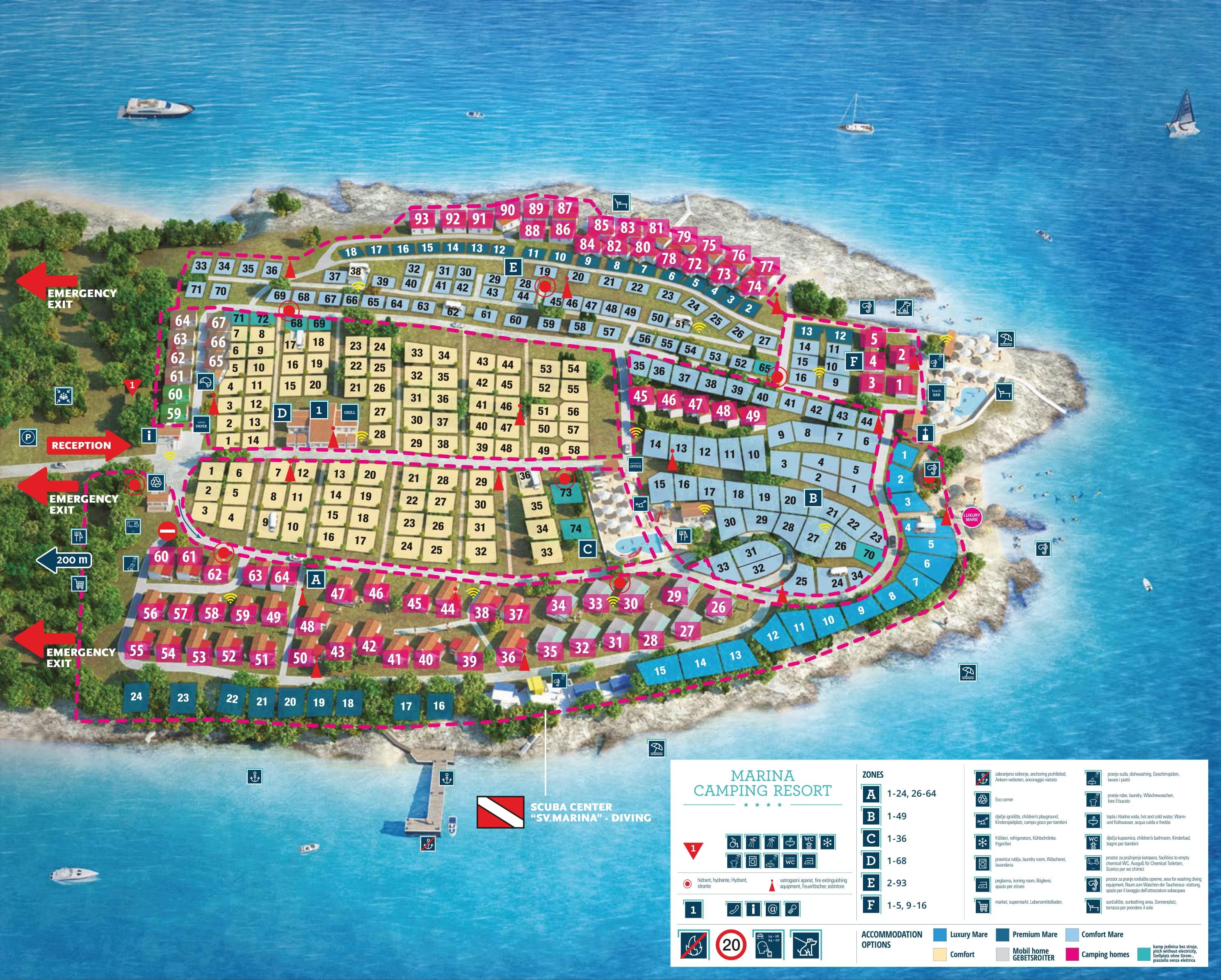 Marina Camping Resort – mapa
