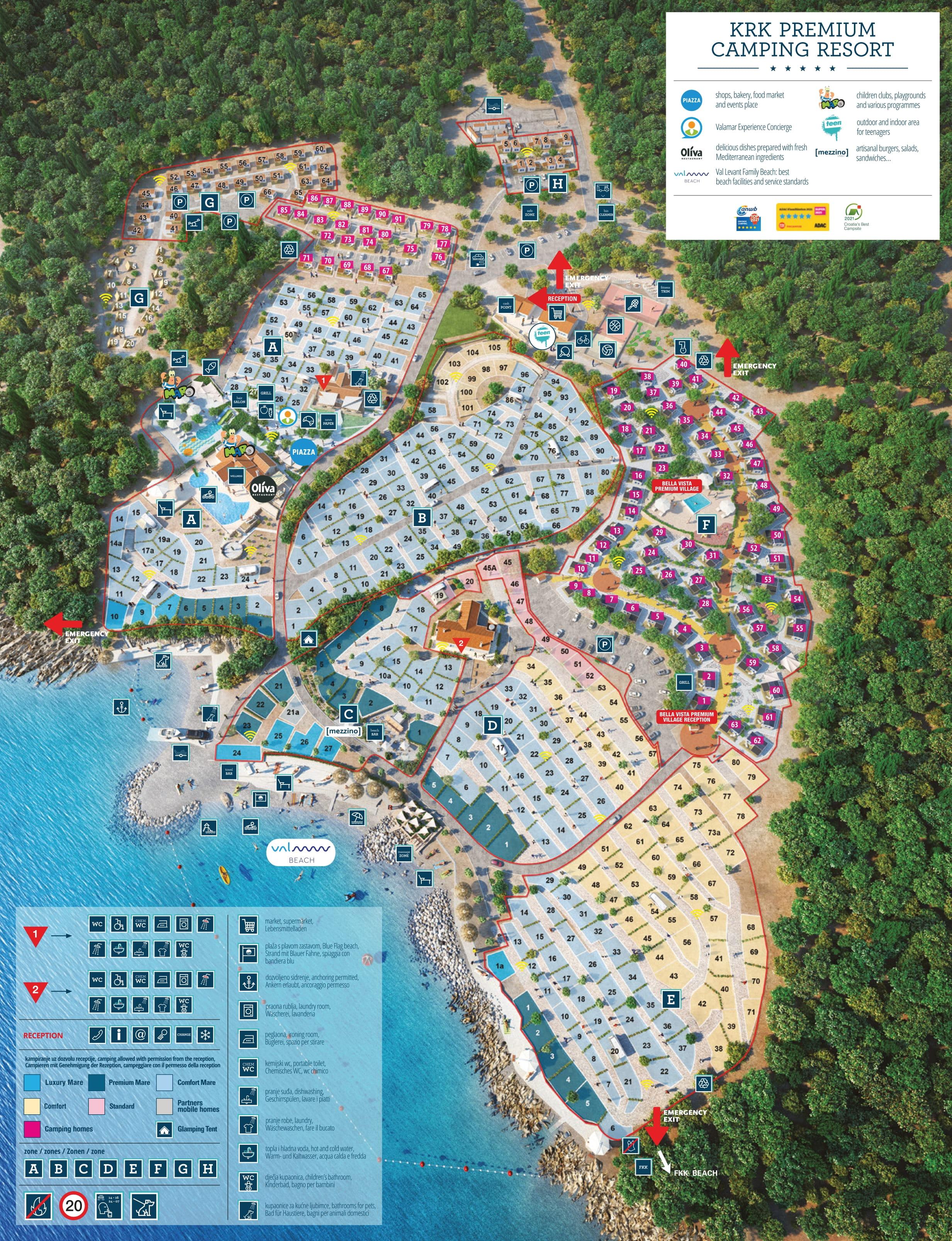 Krk Premium Camping Resort – mapa