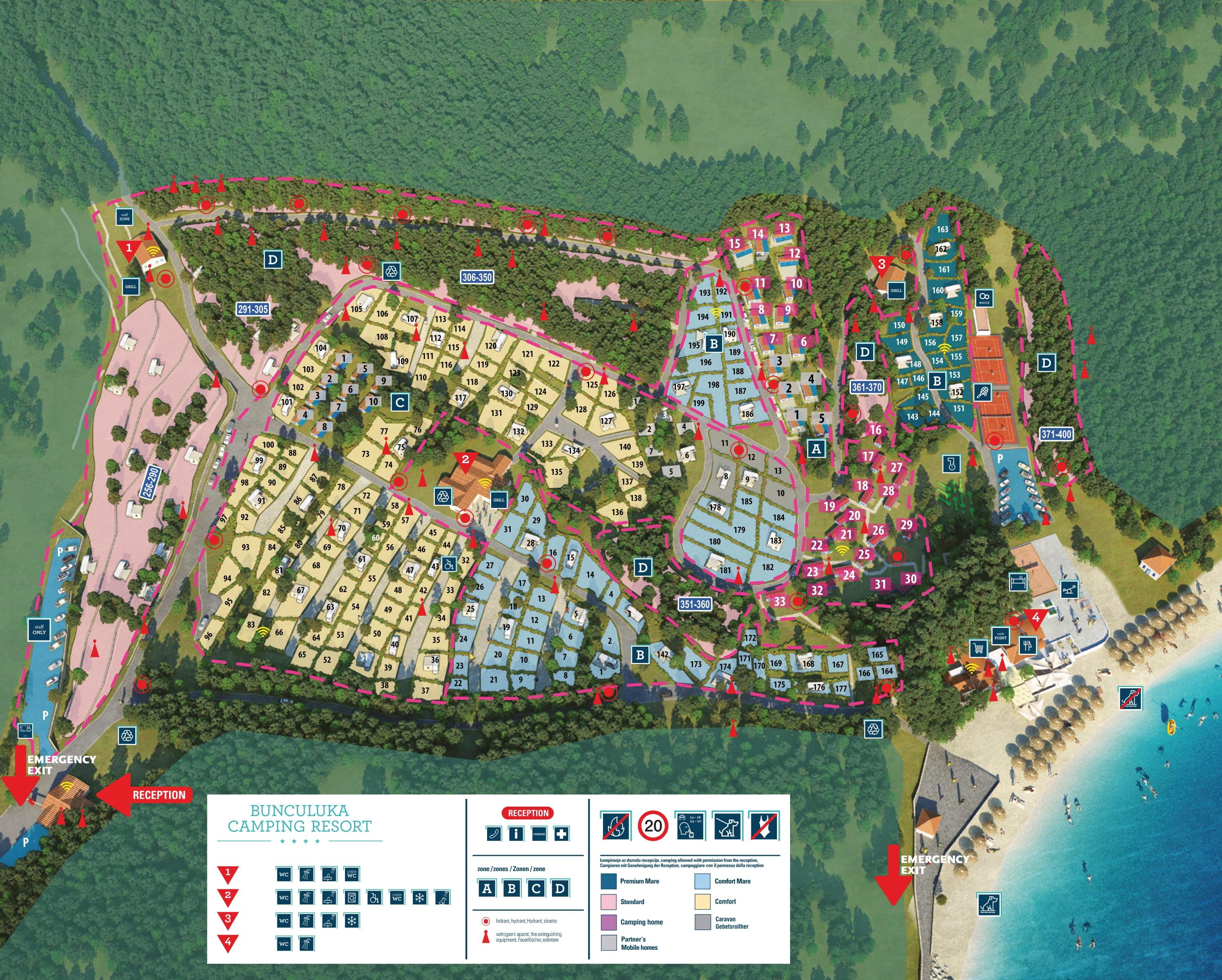 Bunculuka Camping Resort – mapa