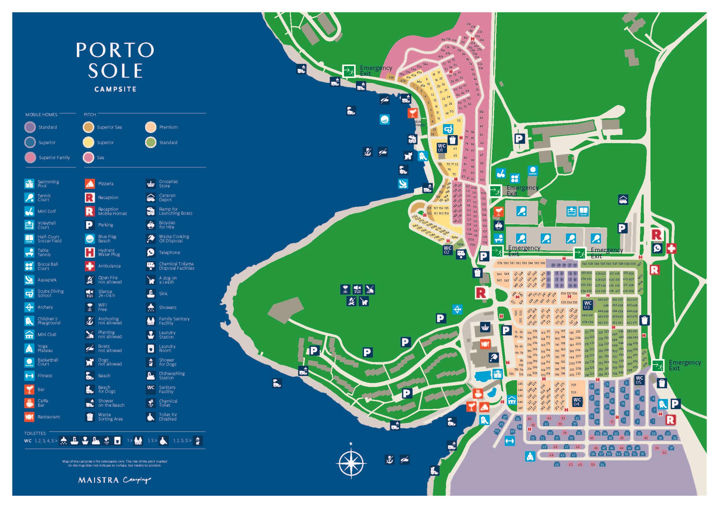 Camping Porto Sole – mapa