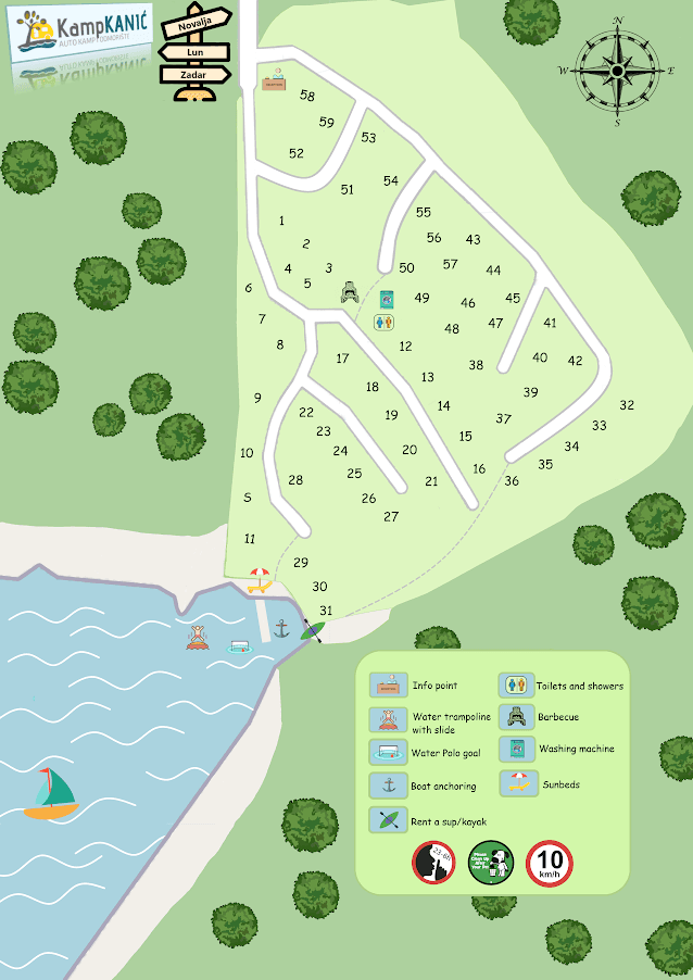 Kamp Kanic – mapa
