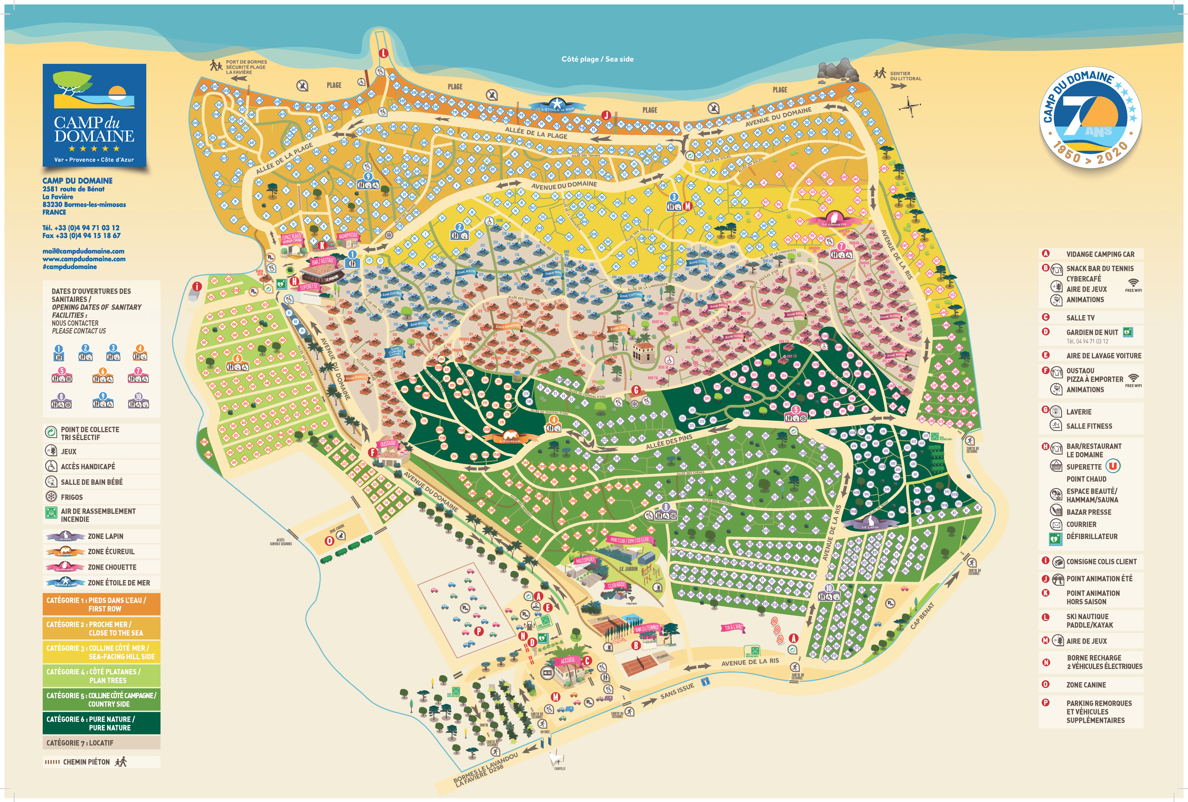 Camp du Domaine – mapa