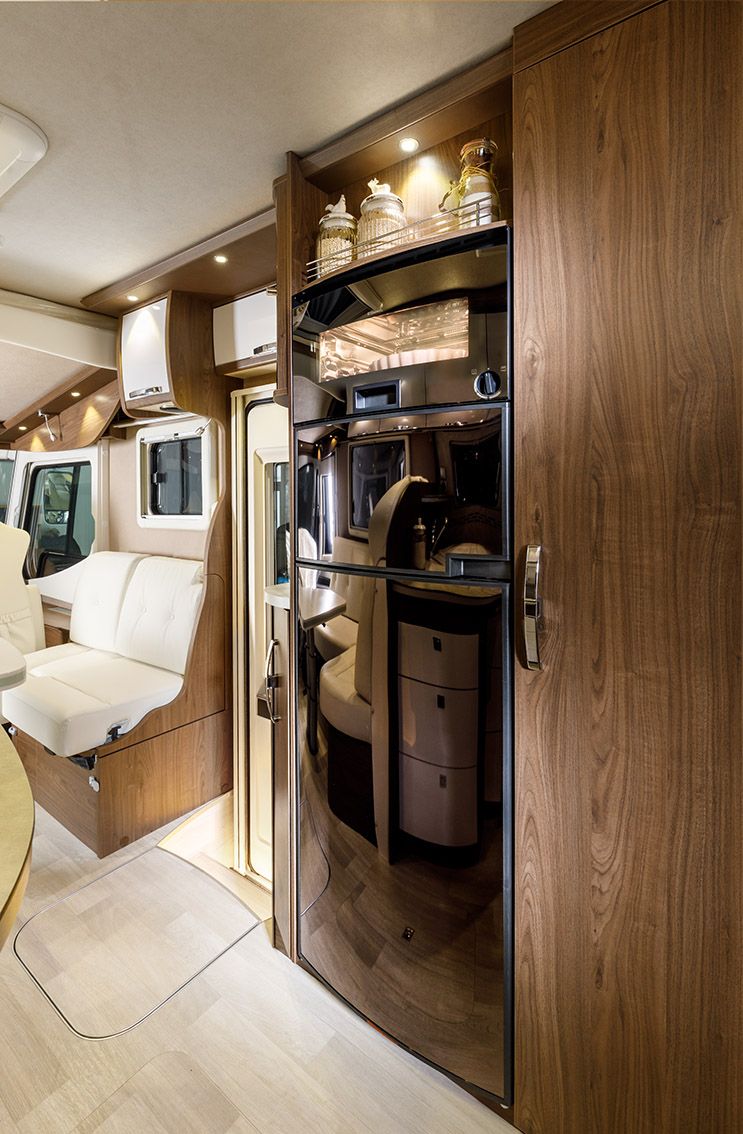 Built-in refrigerator in the motorhome